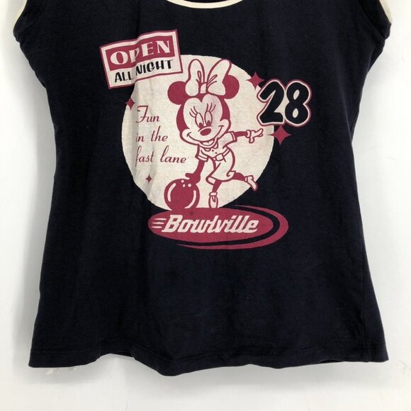 MNG Jeans Disney Minnie Mouse Bowlville Navy Sleeveless graphic t-Shirt size S - Picture 9 of 13